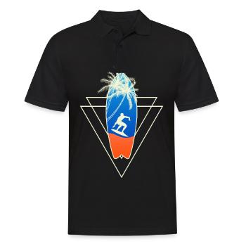 Surfer Surfing surfen Surfboard Wellen Windsurfen - Männer Poloshirt - Schwarz - Vorne - Kai (181cm)
