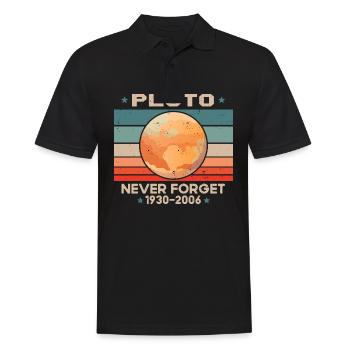 Vintage Never Forget Pluto Retro - Männer Poloshirt - Schwarz - Vorne - Kai (181cm)