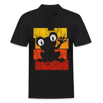 Frosch Frösche Geschenk für Kinder Lustig Witzig - Männer Poloshirt - Schwarz - Vorne - Kai (181cm)