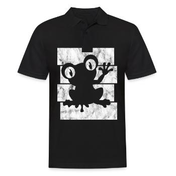 Frosch Frösche Geschenk für Kinder Lustig Witzig - Männer Poloshirt - Schwarz - Vorne - Kai (181cm)