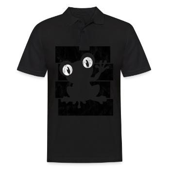 Frosch Frösche Geschenk für Kinder Lustig Witzig - Männer Poloshirt - Schwarz - Vorne - Kai (181cm)