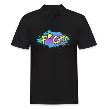 Fuck/F*ck - Männer Poloshirt - Schwarz - Vorne - Kai (181cm)