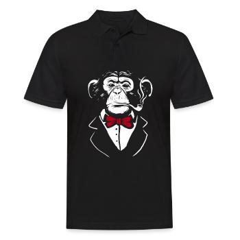 Funny monkey with a suit for monkeys & animal lovers - Men's Polo Shirt - black - Front - Kai (181cm)