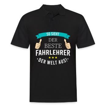 Lustige Fahrlehrer Fahrschullehrer Geschenk - Männer Poloshirt - Schwarz - Vorne - Kai (181cm)