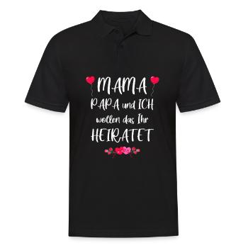 Mama wollen wir Papa heiraten? | Heiratsantrag - Männer Poloshirt - Schwarz - Vorne - Kai (181cm)
