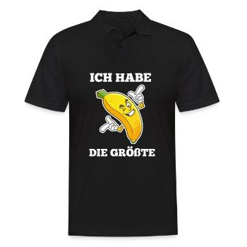Lustiges Bananen Die Größte Banane Spruch Obst - Männer Poloshirt - Schwarz - Vorne - Kai (181cm)