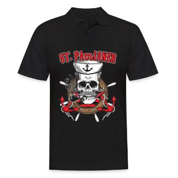 Paulianer Hamburg Sankt Pauli Fan St. Pauli - Männer Poloshirt - Schwarz - Vorne - Kai (181cm)