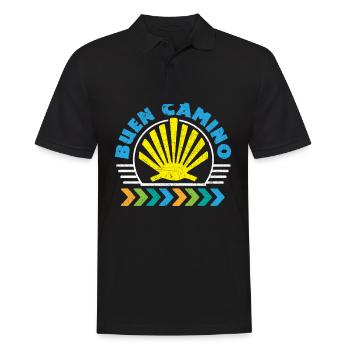 Der Jakobsweg Buen Camino | Küstenweg Pilger - Männer Poloshirt - Schwarz - Vorne - Kai (181cm)