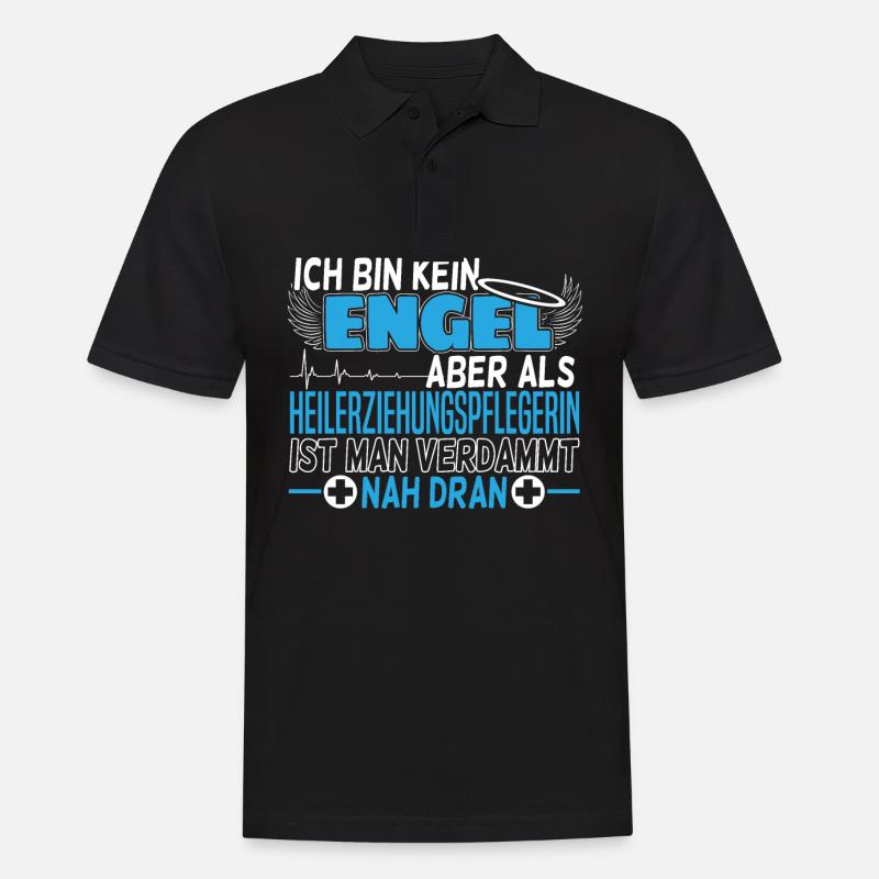 Heilerziehungspflegerin Geschenk | Engel - Männer Poloshirt - Schwarz