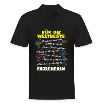 Erzieherinnen und Erzieher Geschenk Kindergärtner - Männer Poloshirt - Schwarz - Vorne - Kai (181cm)