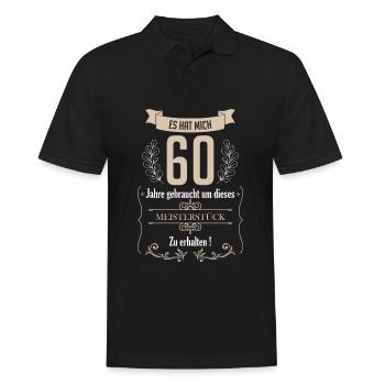 Lustige Geschenke zum 60. Geburtstag Shirt 60 - Männer Poloshirt - Schwarz - Vorne - Kai (181cm)