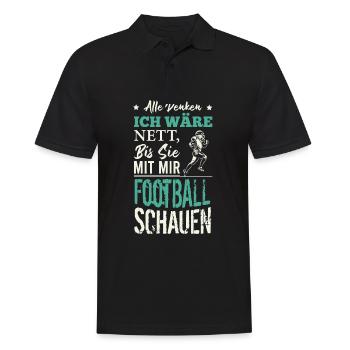 American Football Shirt | American Football - Männer Poloshirt - Schwarz - Vorne - Kai (181cm)