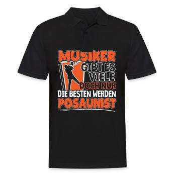 Posaunist | Posaune Spruch Geschenk für - Männer Poloshirt - Schwarz - Vorne - Kai (181cm)