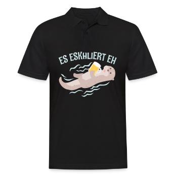 Otter Geschenk mit Süße Otter - Männer Poloshirt - Schwarz - Vorne - Kai (181cm)