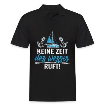 Segeln Segelboot Segler Geschenk - Männer Poloshirt - Schwarz - Vorne - Kai (181cm)