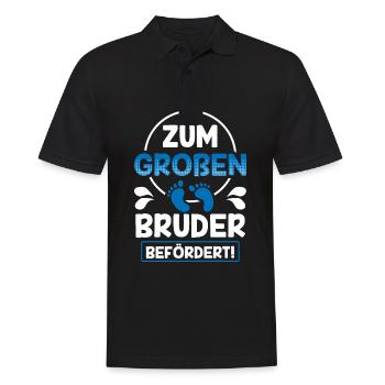Zum Großen Bruder Befördert Nachwuchs - Männer Poloshirt - Schwarz - Vorne - Kai (181cm)