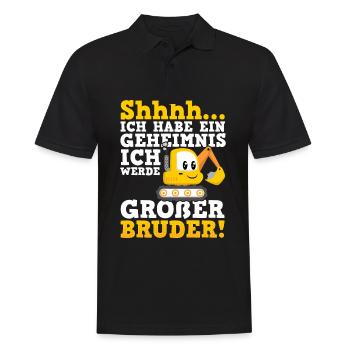Großer Bruder Bagger - Männer Poloshirt - Schwarz - Vorne - Kai (181cm)