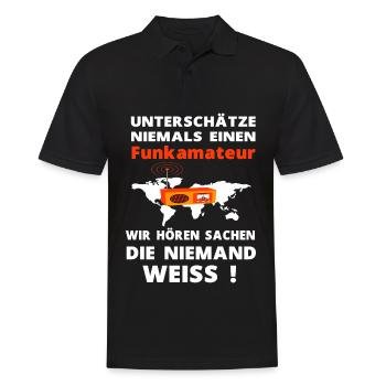 Funkamateur Amateurfunker Funker Hobby - Männer Poloshirt - Schwarz - Vorne - Kai (181cm)