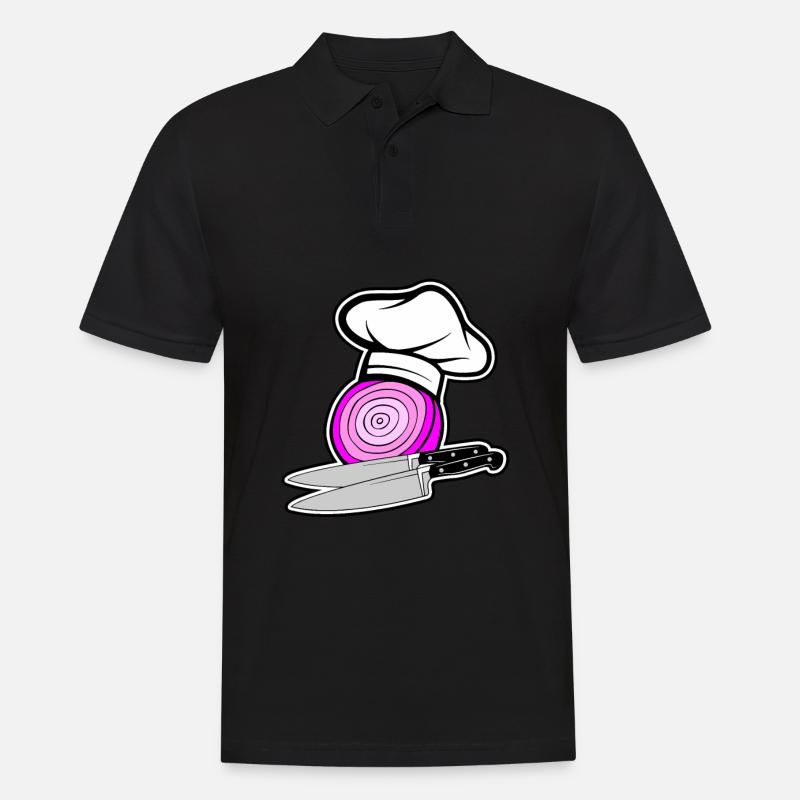 Zwiebel Onions Chef - Männer Poloshirt - Schwarz