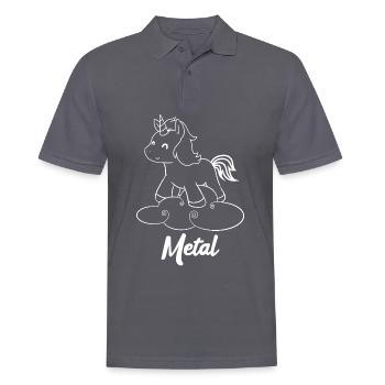 Licorne Métal - Licorne - Métal - Musique - Polo Homme - charbon - Devant - Nico (186cm)