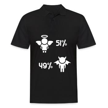 Angels and Demons - Lustiger Spruch - Männer Poloshirt - Schwarz - Vorne - Kai (181cm)