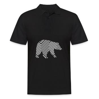 Geometric Bear - Geometry Design of a Bear - Men's Polo Shirt - black - Front - Kai (181cm)