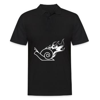 Snail - Snail - on Fire - Men's Polo Shirt - black - Front - Kai (181cm)