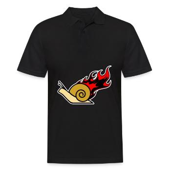 Snail - Snail - on Fire - Men's Polo Shirt - black - Front - Kai (181cm)