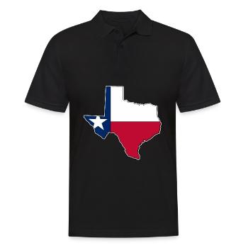 Texas flag map - Men's Polo Shirt - black - Front - Kai (181cm)