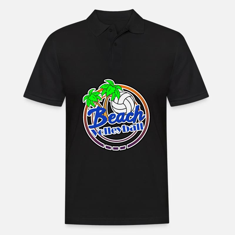 Beach volley plage plage - Polo Homme - noir