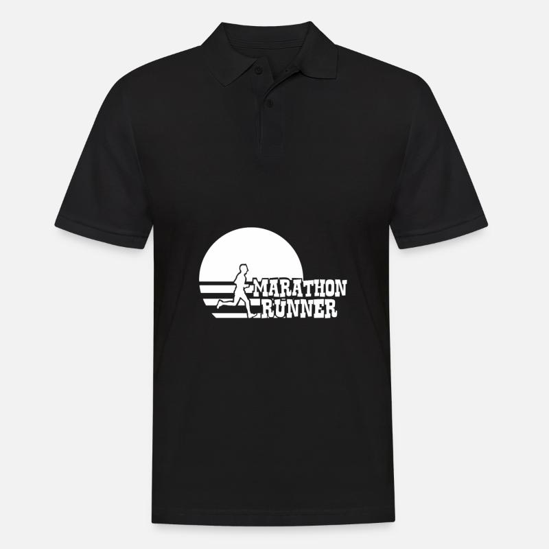 Marathon Läufer - Marathon Runner - Männer Poloshirt - Schwarz