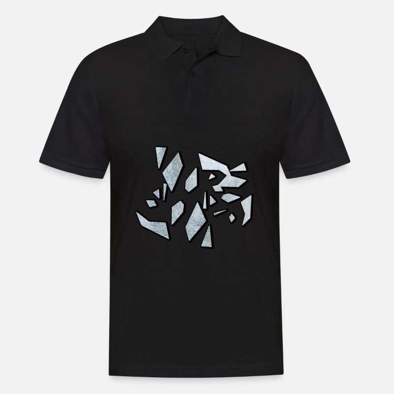Zerbrochenes Glas - Broken Glass - Männer Poloshirt - Schwarz