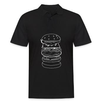 Burger - Männer Poloshirt - Schwarz - Vorne - Kai (181cm)