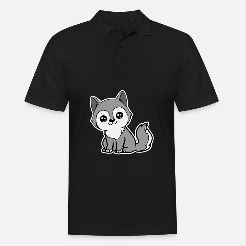 Sweet Wolf - Männer Poloshirt - Schwarz