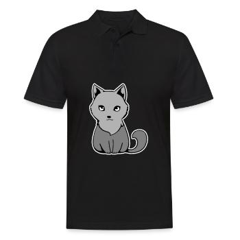 Little Wolf - Men's Polo Shirt - black - Front - Kai (181cm)