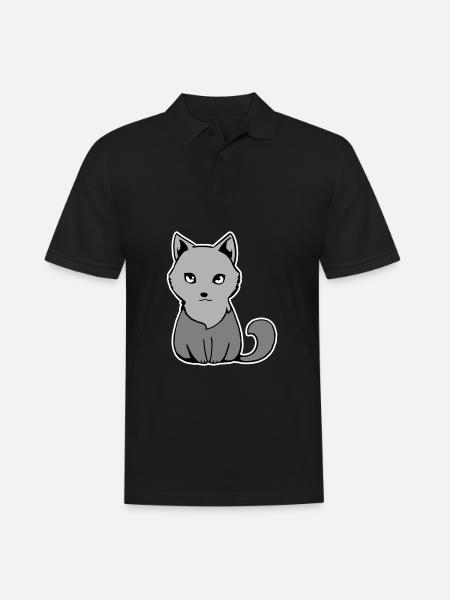 Kleiner Wolf - Männer Poloshirt - Schwarz