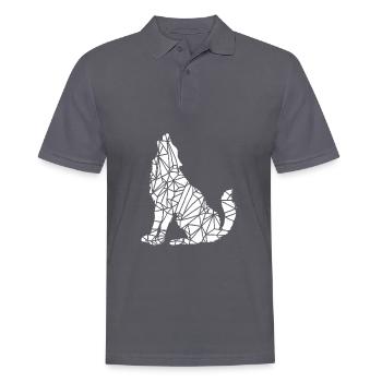 Geometric Wolf - Men's Polo Shirt - charcoal grey - Front - Nico (186cm)