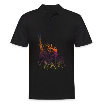 Rocker Statue de la Liberté - Guitare - Rock - Polo Homme - noir - Devant - Kai (181cm)