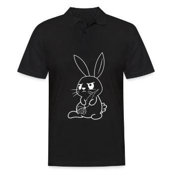 Rabbit with carrot - Men's Polo Shirt - black - Front - Kai (181cm)