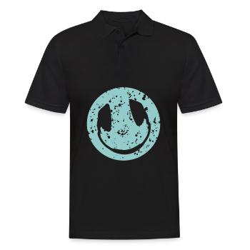 Smilie Musik Kopfhörer - Männer Poloshirt - Schwarz - Vorne - Kai (181cm)