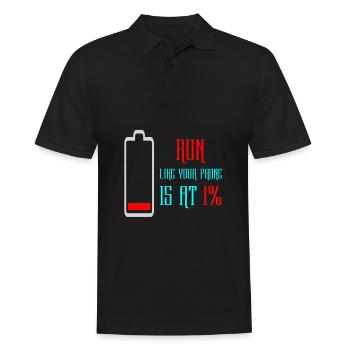 Run like your phone is at 1% - Men's Polo Shirt - black - Front - Kai (181cm)