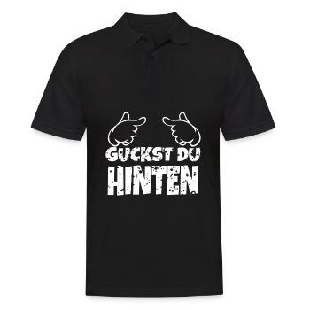 Guckst Du Hinten - Männer Poloshirt - Schwarz - Vorne - Kai (181cm)