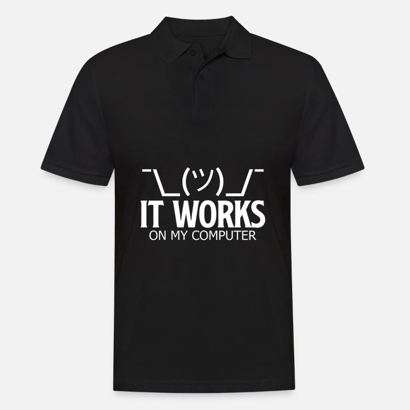 It works on my computer - Funny Developer Shirt - Männer Poloshirt - Schwarz