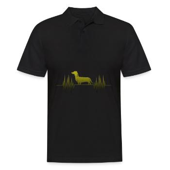 Dackel Herzschlag - Männer Poloshirt - Schwarz - Vorne - Kai (181cm)