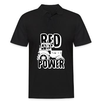 Tractor - Red Power - Men's Polo Shirt - black - Front - Kai (181cm)