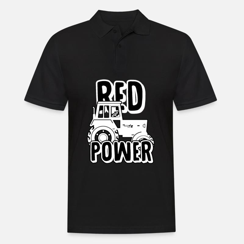 Traktor - Red Power - Männer Poloshirt - Schwarz
