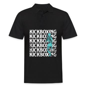 Kickboxing - Männer Poloshirt - Schwarz - Vorne - Kai (181cm)