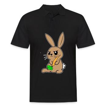 Lapin à la carotte - Polo Homme - noir - Devant - Kai (181cm)