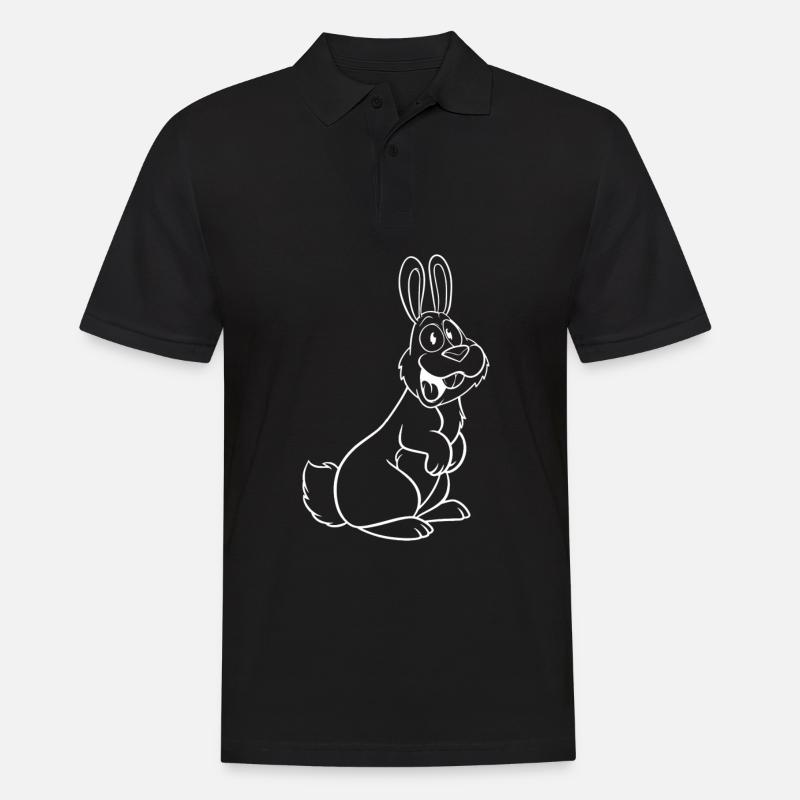 Hase - Männer Poloshirt - Schwarz