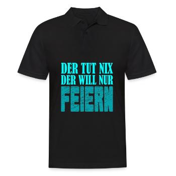 Der tut nix, der will nur feiern - Männer Poloshirt - Schwarz - Vorne - Kai (181cm)
